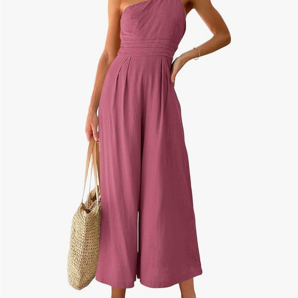 Elegant Pink Wide Leg Jumpsuit